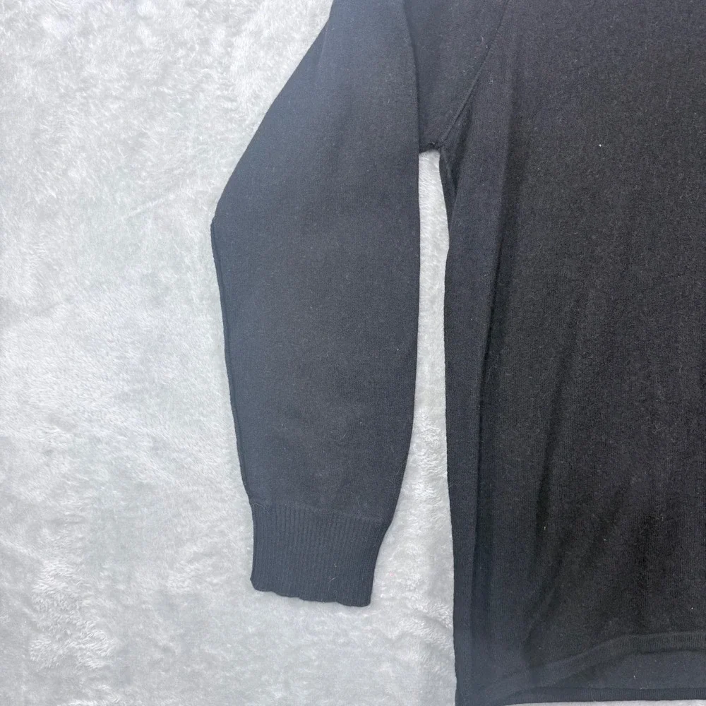 The North Face Quarter Zip Sweater Mens Large Black Cotton Wool Blend Gorpcore
